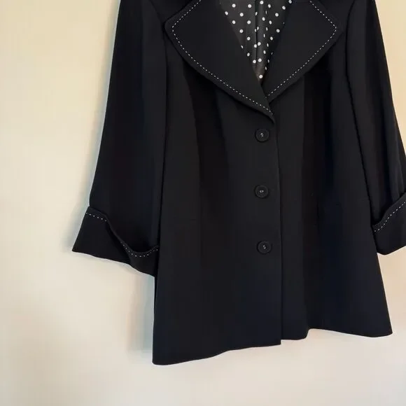 Tesori Women's Plus Black Coat Blazer Size 2X - Picture 4 of 6